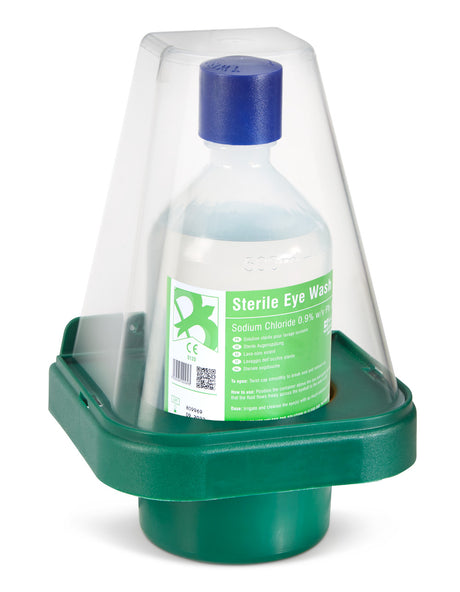 Medical Single Eyewash Bottle 500ml Wall Mount Stand First Aid