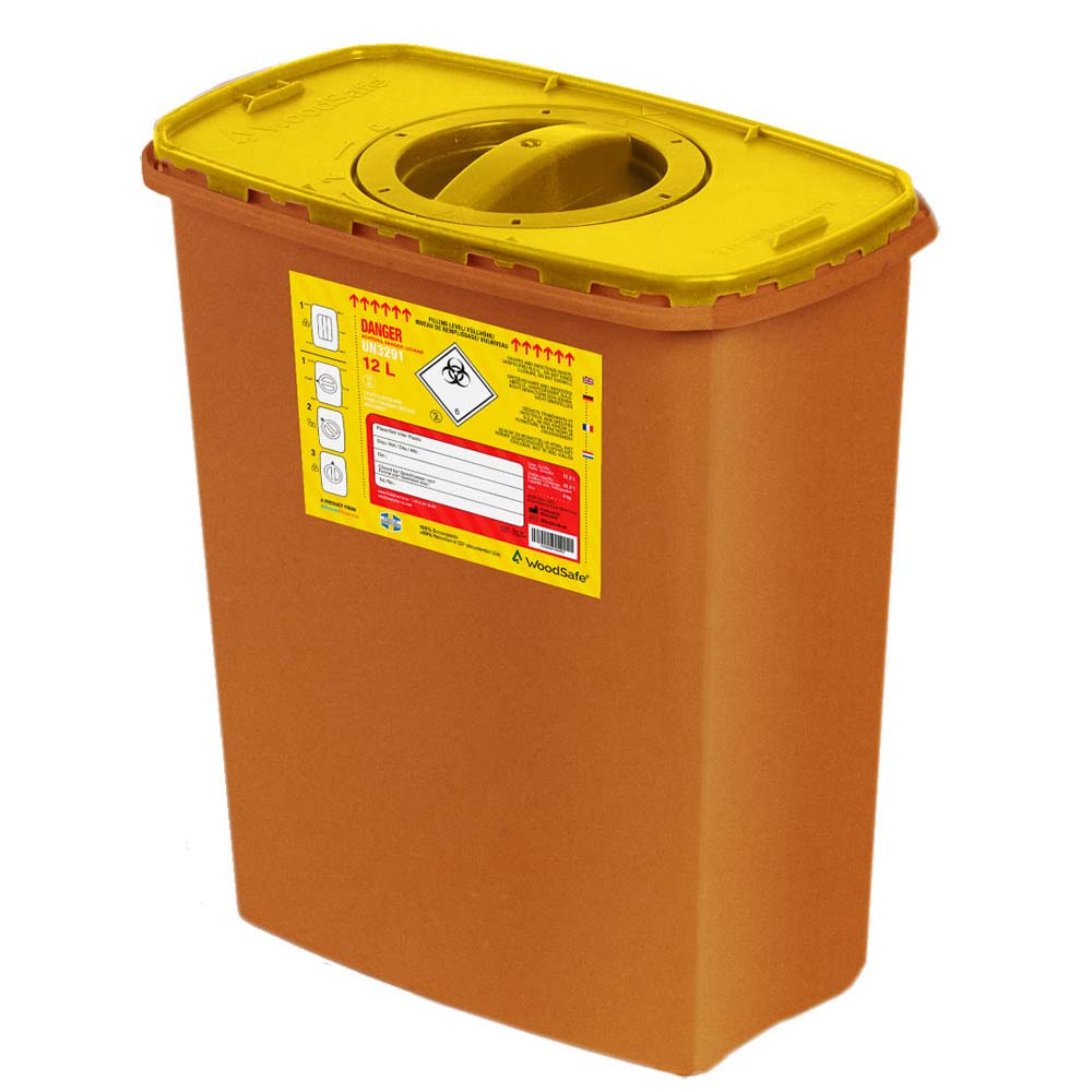 Woodsafe Wood Composite Sharps Bin Lid With Screw Fit Cap 12 Litre