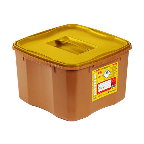 Woodsafe Wood Composite Sharps Bin Full Lid 25 Litre