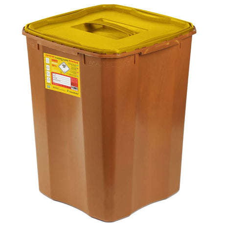 Woodsafe Wood Composite Sharps Bin Full Lid 50 Litre