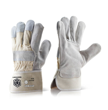 Beeswift Click 2000 Canadian Chrome Rigger Gloves Heavy-Duty Leather Work Gloves