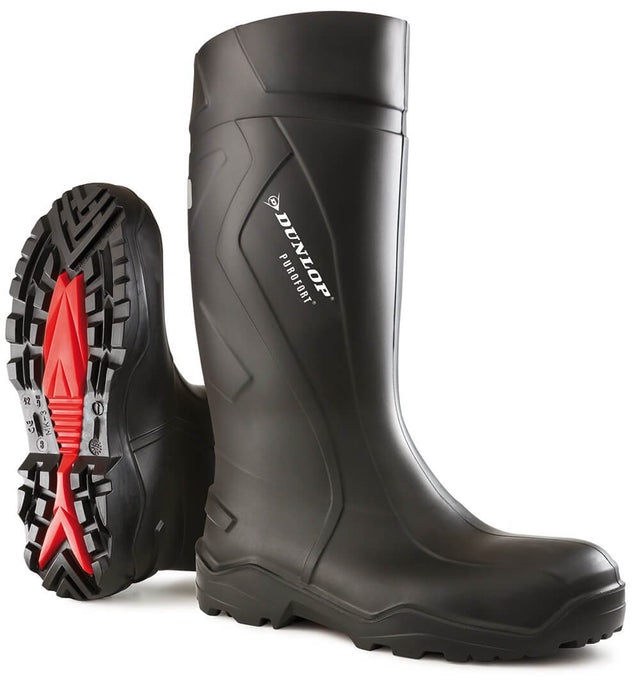 Dunlop Purofort+ Cold and Anti Slip Full Safety Black Wellington Boots
