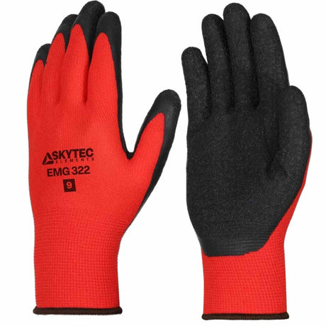 Skytec Elements EMG322 Latex Grip Gloves Multi-Purpose Red Work Gloves