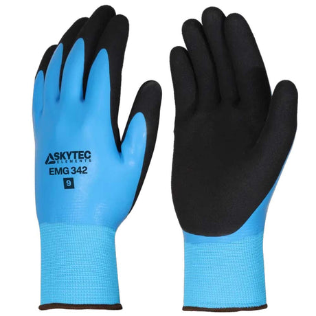Skytec Water Repellent Dual Latex Grip Gloves Heavy Duty Work Gloves