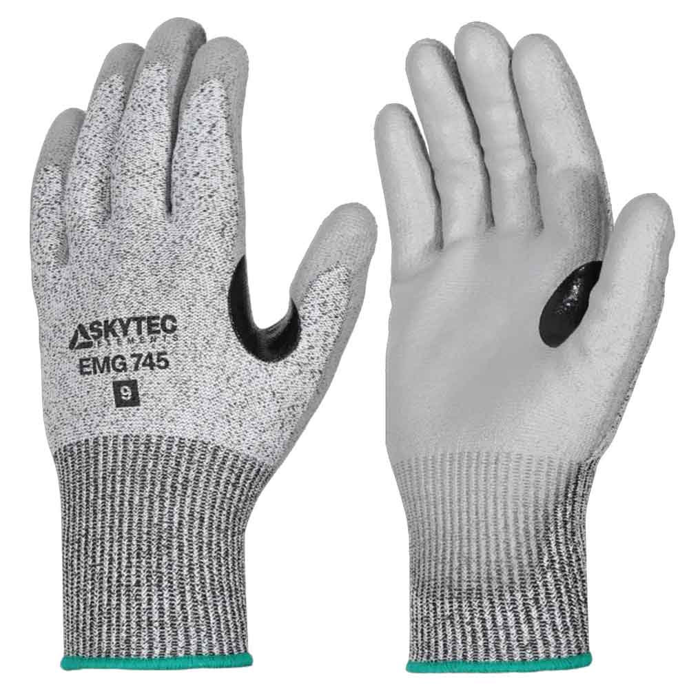 Skytec Cut Resistant Gloves Level D PU Coated Heat Protection