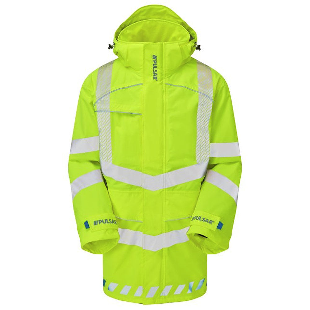 Pulsar Evolution Hi Vis Storm Coat Orange Waterproof Rail Spec Jacket