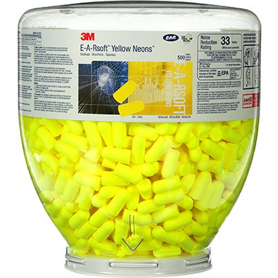 3M E-A-Rsoft Yellow Neons Foam Earplugs Refill Bottle SNR 34dB