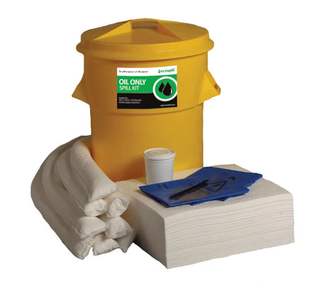 Ecospill 90L Oil Only Spill Response Kit Circular PE Bin