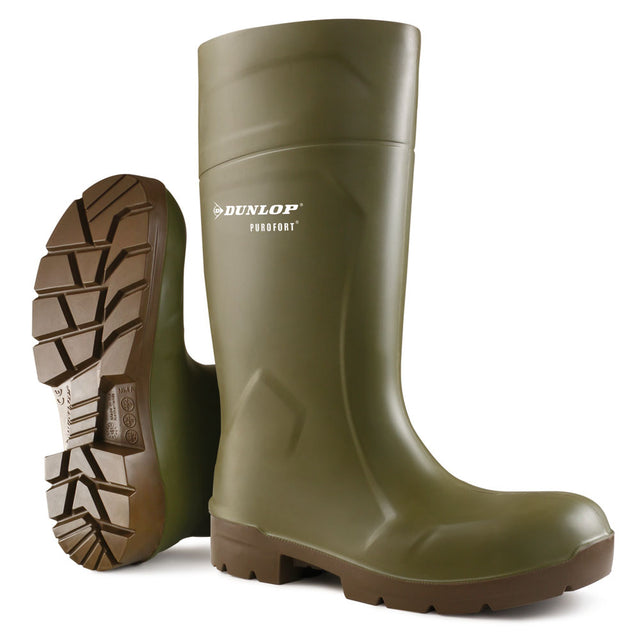 Dunlop Purofort Multigrip Safety Wellington Boots Food Industry Green