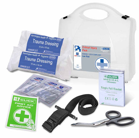 Click Medical Critical Injury Box Low Risk BS8599-1:2019 First Aid Kit