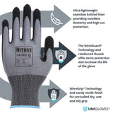 Unigloves Nitrex 241ND Cut Resistant Gloves Level D Nitrile Work Gloves