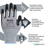 Nitrex 245N Cut Resistant Gloves Level D Nitrile Grip Work Gloves