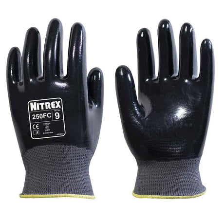 Nitrex 250FC Fully Coated Nitrile Gloves Watertight Protection Work Gloves
