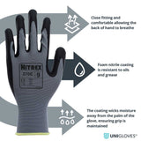 Nitrex 270E Nitrile Foam Palm Coated Work Gloves Precision Handling