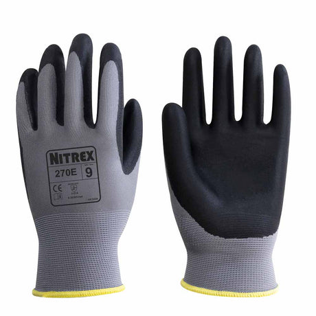Nitrex 270E Nitrile Foam Palm Coated Work Gloves Precision Handling