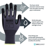 Nitrex 270NFG Foam Nitrile Work Gloves Grey Black Grip Dots