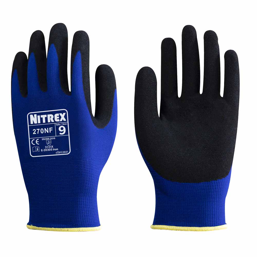 Nitrex 270NF Work Gloves Foam Nitrile Palm Food Safe Precision Handling