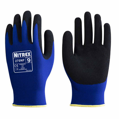 Nitrex 270NF Work Gloves Foam Nitrile Palm Food Safe Precision Handling