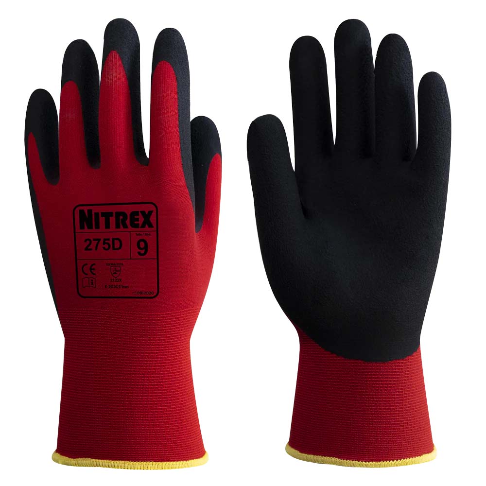 Nitrex 275D Work Gloves Latex Foam Palm Handling Gloves