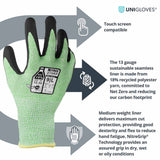 Unigloves Nitrex 275RP Cut Resistant Gloves Level F Sustainable Sandy Nitrile