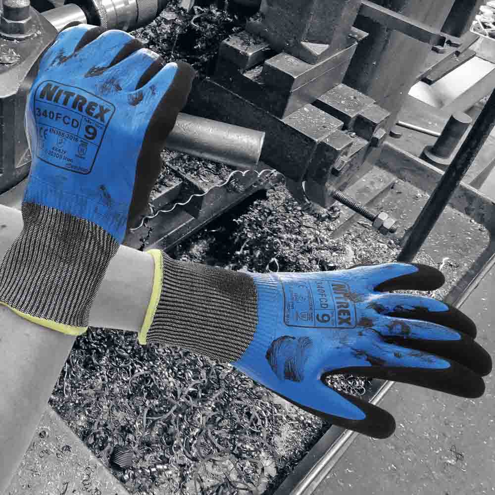 Unigloves Nitrex 340FCD Cut Resistant Gloves Level F HPPE Dual Nitrile
