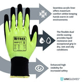 Nitrex 360FCT Thermal Work Gloves Double Nitrile Waterproof Cold Weather