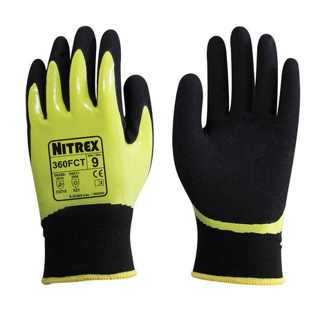 Nitrex 360FCT Thermal Work Gloves Double Nitrile Waterproof Cold Weather