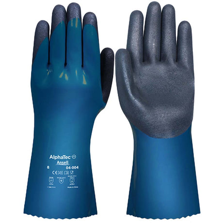 Ansell AlphaTec 04-004 Chemical Resistant Gauntlet Gloves PVC Food Safe