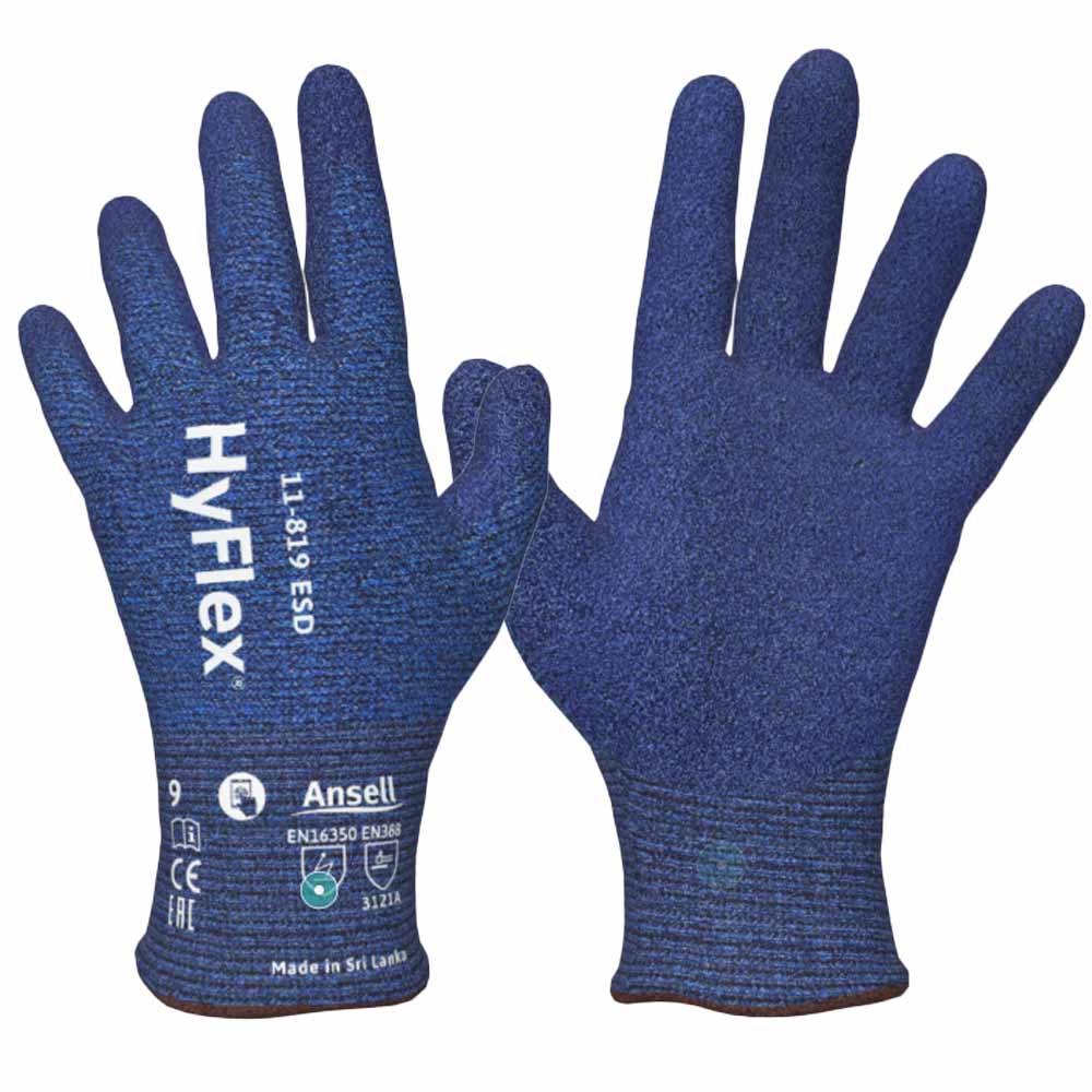Ansell HyFlex 11-819 ESD Work Gloves Touchscreen Compatible