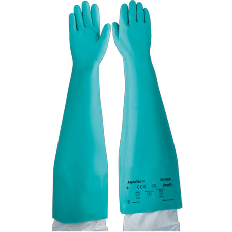 Ansell AlphaTec 58-008 Chemical Resistant Gauntlet Gloves Extended Arm