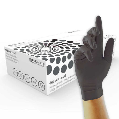 Unigloves Black Pearl Medical Grade Nitrile Examination Gloves