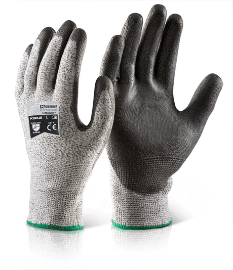 Beeswift Kutstop Cut Resistant Gloves Level C Black PU Palm