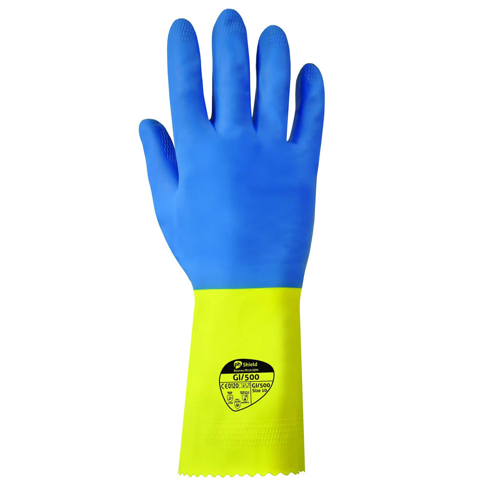Polyco Shield GI/500 Chemical Resistant Gloves Bi-Polymer 30cm Flock Lined