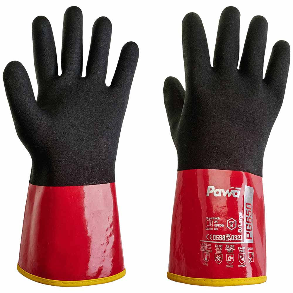 Pawa PG650 Chemical Cut Resistant Gauntlet Triple PVC Nitrile