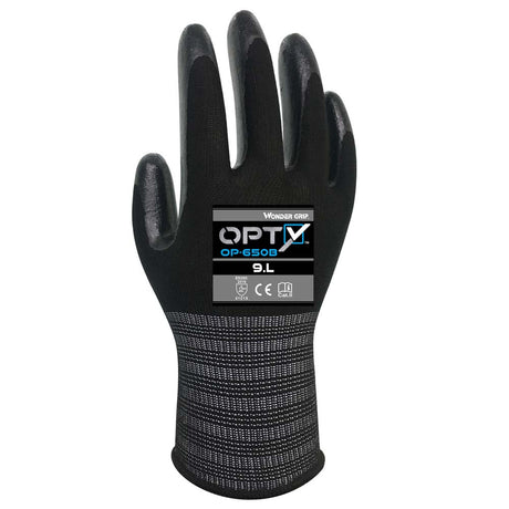 Wondergrip OP-650B Opty Nitrile Palm Coated Ultra-Lightweight Work Gloves