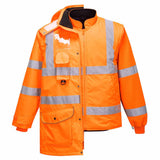 Portwest RT27 Hi Vis 7-in-1 Traffic Jacket Orange Railway Spec