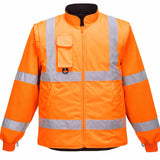 Portwest RT27 Hi Vis 7-in-1 Traffic Jacket Orange Railway Spec