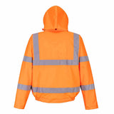 Portwest RT62 Hi Vis Rain Bomber Jacket Waterproof Breathable Orange