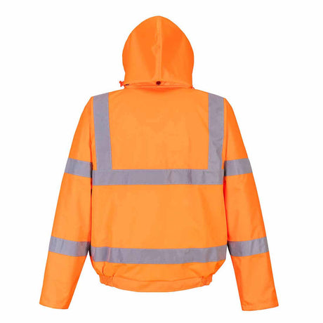 Portwest RT62 Hi Vis Rain Bomber Jacket Waterproof Breathable Orange