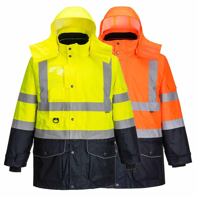 Hi-Vis 7-in-1 Traffic Jacket Class 4 Waterproof and Breathable
