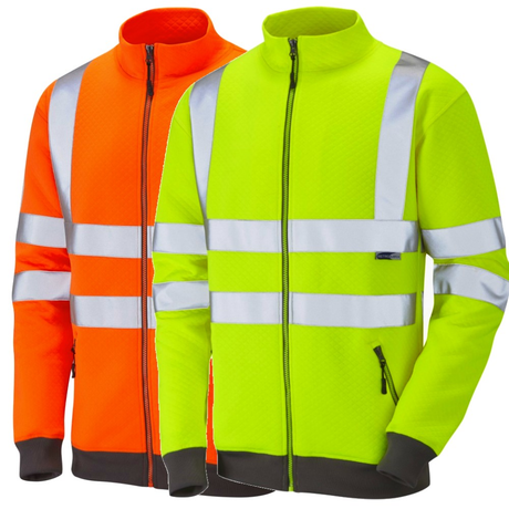 Leo Workwear Libbaton Hi Vis Orange Track Top Railway Certified Full Zip Sweatshirt