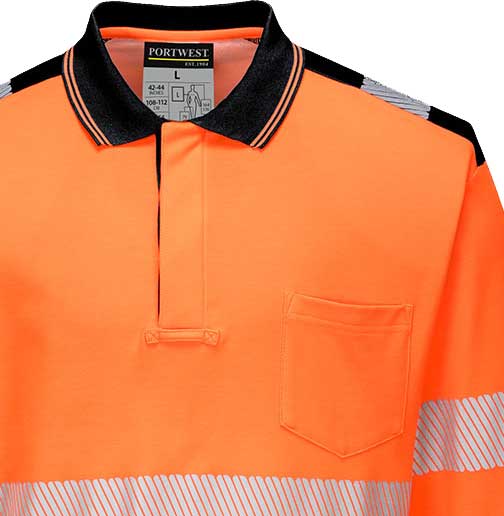 Portwest T184 Hi Vis Long Sleeve Polo Cotton Comfort Shirt