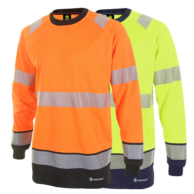 Beeswift Deltic Hi-Vis Class 3 Dual Colour Long Sleeve T-Shirt