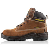Buckbootz LACERZ Nubuckz Lace Safety Boot Brown Crazy Horse Metal-Free