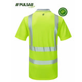 Pulsar Life Hi Vis Polo Shirt Orange Short Sleeve Reflective Workwear