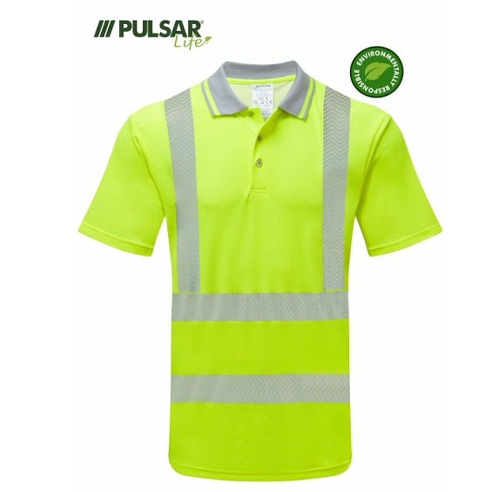 Pulsar Life Women's Hi Vis Polo Shirt Orange Recycled Safety Workwear
