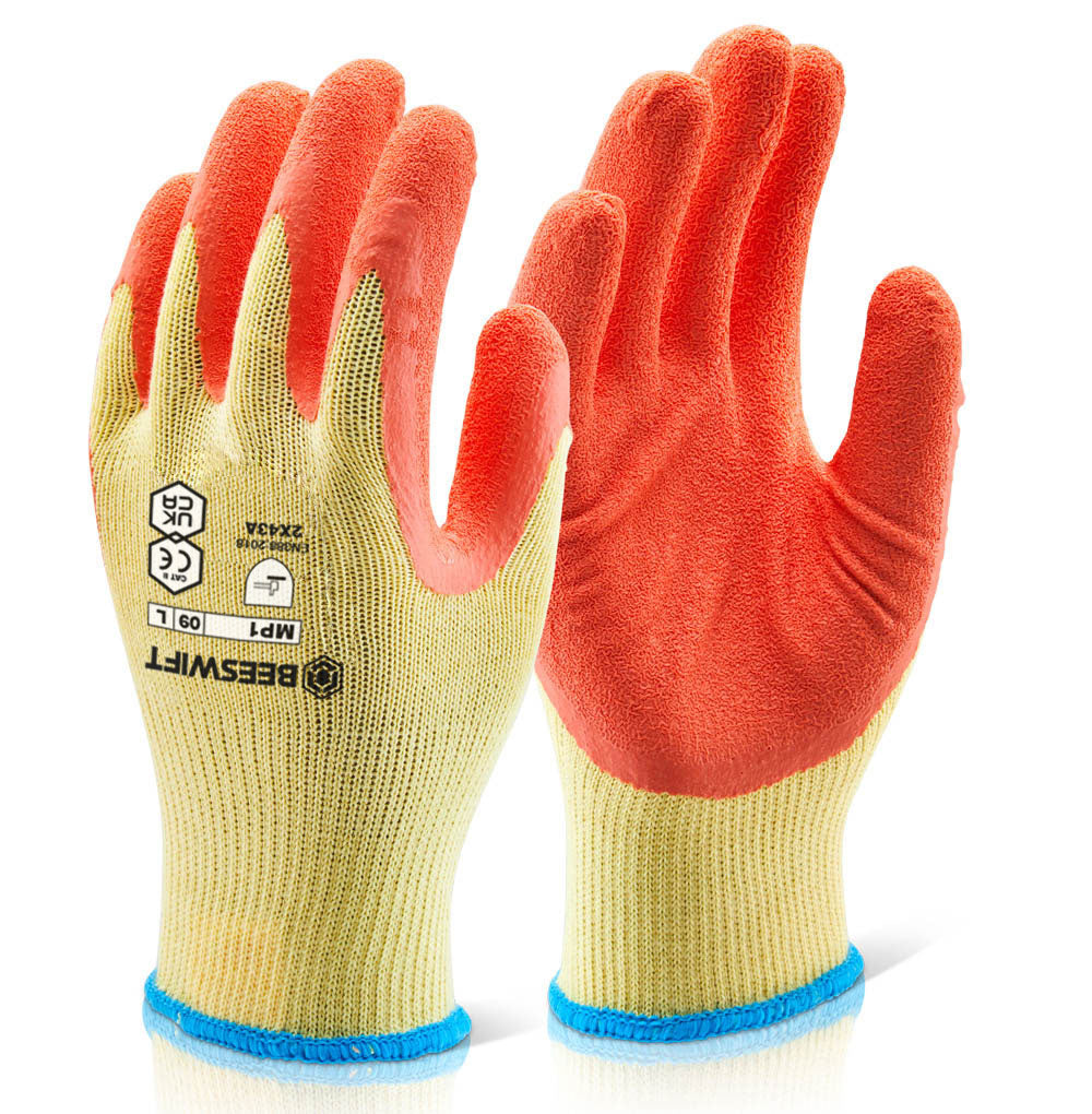 Beeswift MP1 Multi Purpose Work Gloves Black Latex Palm Grip