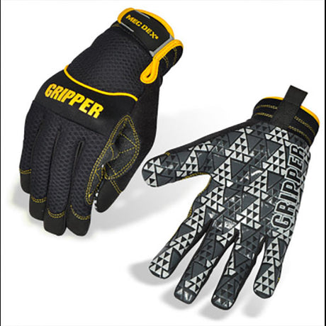 MecDex Rough Gripper Mechanics Gloves Black Synthetic Leather Work Gloves