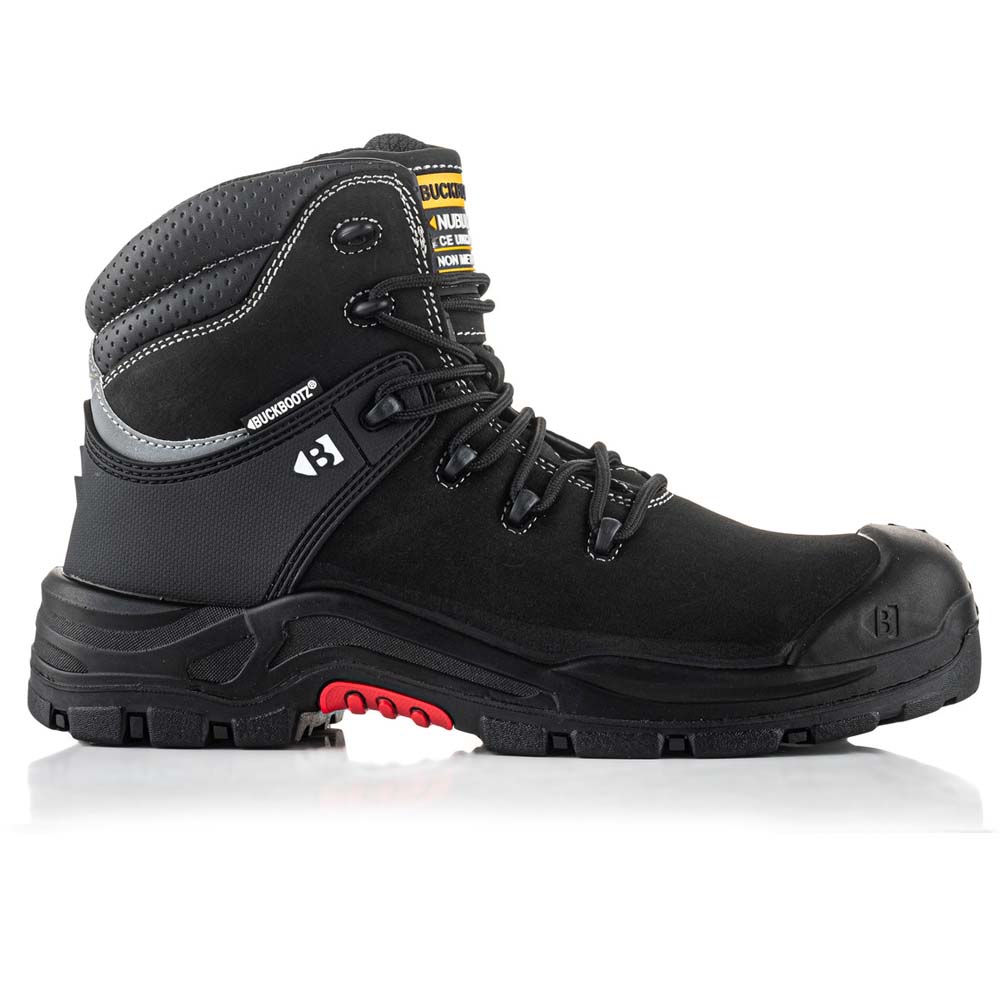 Buckbootz Black Nubuckz Metal-Free Safety Dealer Boot with Scuff Cap