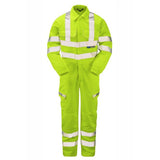 Pulsar Hi Vis Combat Coverall Yellow EN ISO 20471 Class 3 Teflon Treated